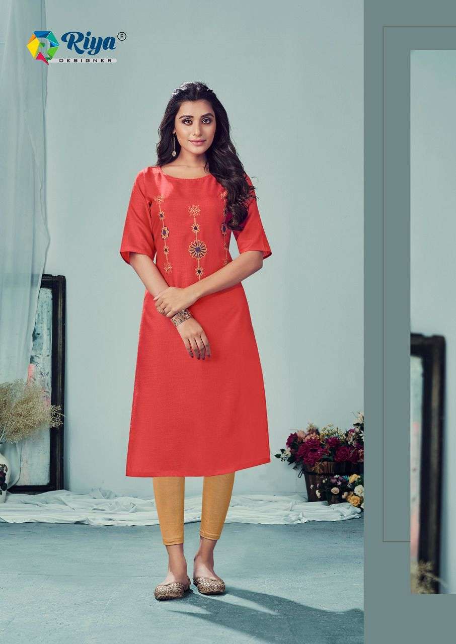 AAFREEN VOL-2 BY RIYA DESIGNER 2001 TO 2006 SERIES DESIGNER STYLISH FANCY COLORFUL BEAUTIFUL PARTY WEAR & ETHNIC WEAR COLLECTION PURE COTTON SLUB EMBROIDERY KURTIS AT WHOLESALE PRICE