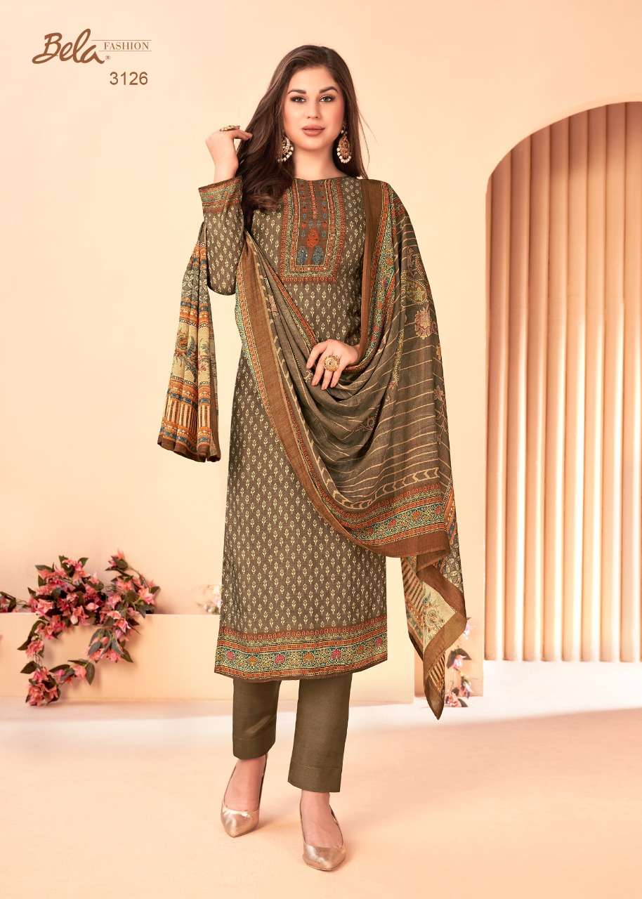 SARAAB BY BELA FASHION 3123 TO 3129 SERIES BEAUTIFUL SUITS COLORFUL STYLISH FANCY CASUAL WEAR & ETHNIC WEAR COTTON SILK DIGITAL PRINT DRESSES AT WHOLESALE PRICE
