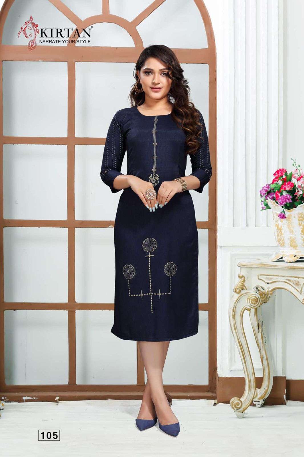 AANCHAL BY KIRTAN 101 TO 106 SERIES DESIGNER STYLISH FANCY COLORFUL BEAUTIFUL PARTY WEAR & ETHNIC WEAR COLLECTION RAYON EMBROIDERY KURTIS AT WHOLESALE PRICE