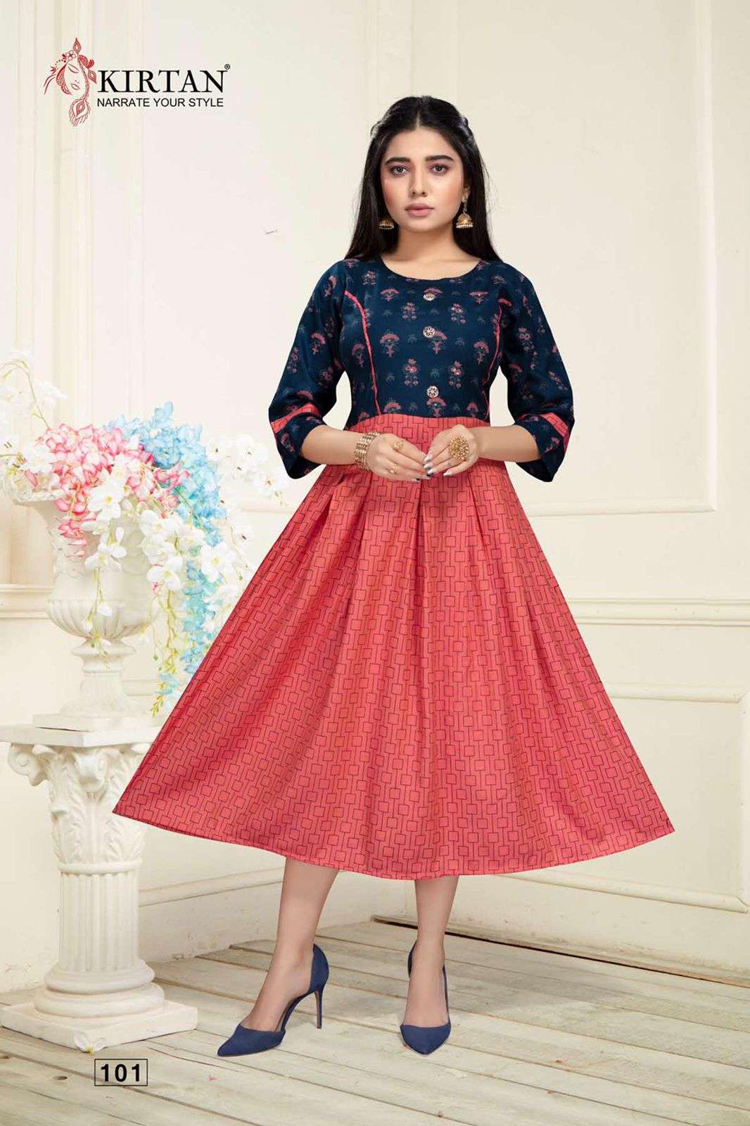 SAMEERA VOL-2 BY KIRTAN 101 TO 106 SERIES DESIGNER STYLISH FANCY COLORFUL BEAUTIFUL PARTY WEAR & ETHNIC WEAR COLLECTION RAYON PRINT KURTIS AT WHOLESALE PRICE