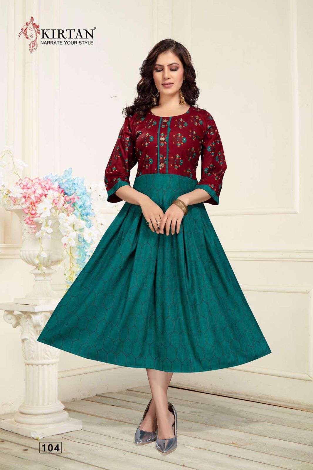 SAMEERA VOL-2 BY KIRTAN 101 TO 106 SERIES DESIGNER STYLISH FANCY COLORFUL BEAUTIFUL PARTY WEAR & ETHNIC WEAR COLLECTION RAYON PRINT KURTIS AT WHOLESALE PRICE