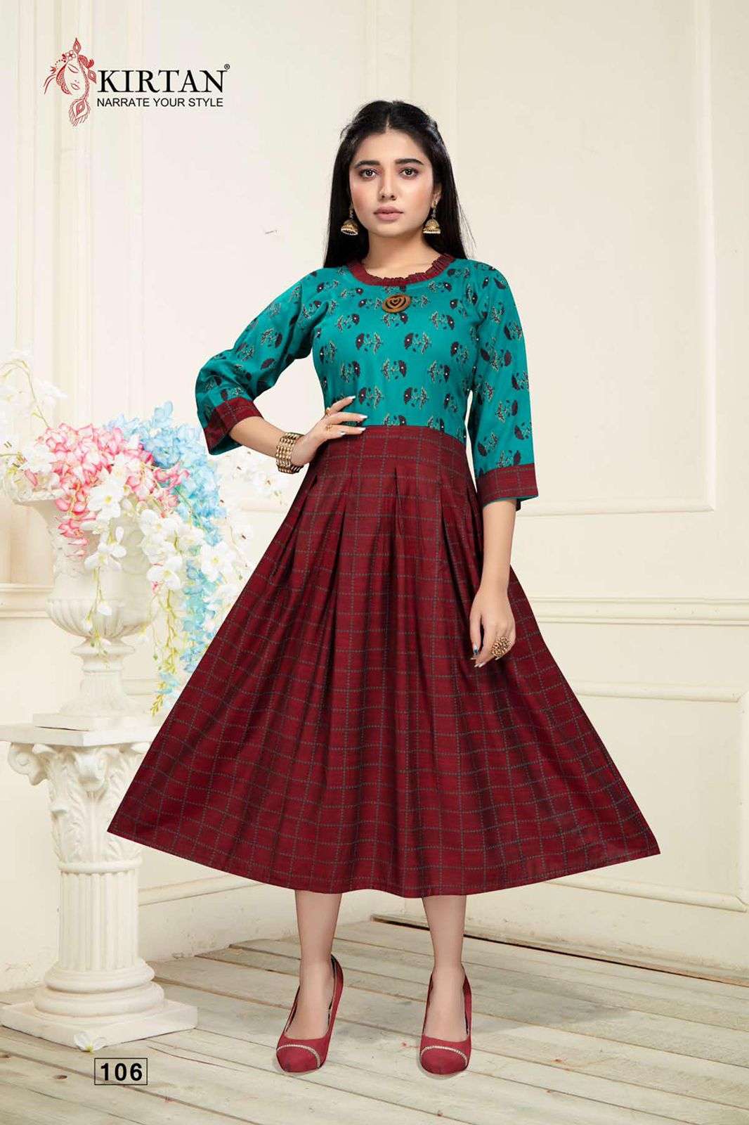 SAMEERA VOL-2 BY KIRTAN 101 TO 106 SERIES DESIGNER STYLISH FANCY COLORFUL BEAUTIFUL PARTY WEAR & ETHNIC WEAR COLLECTION RAYON PRINT KURTIS AT WHOLESALE PRICE