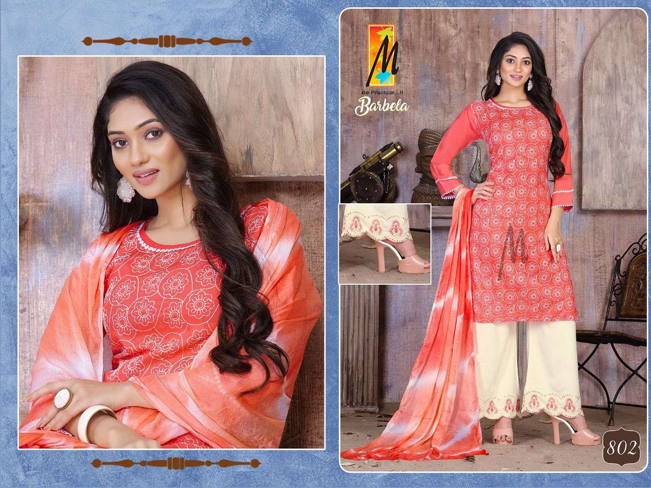 BARBELA BY MASTER 801 TO 808 SERIES BEAUTIFUL SUITS COLORFUL STYLISH FANCY CASUAL WEAR & ETHNIC WEAR RAYON WITH WORK DRESSES AT WHOLESALE PRICE