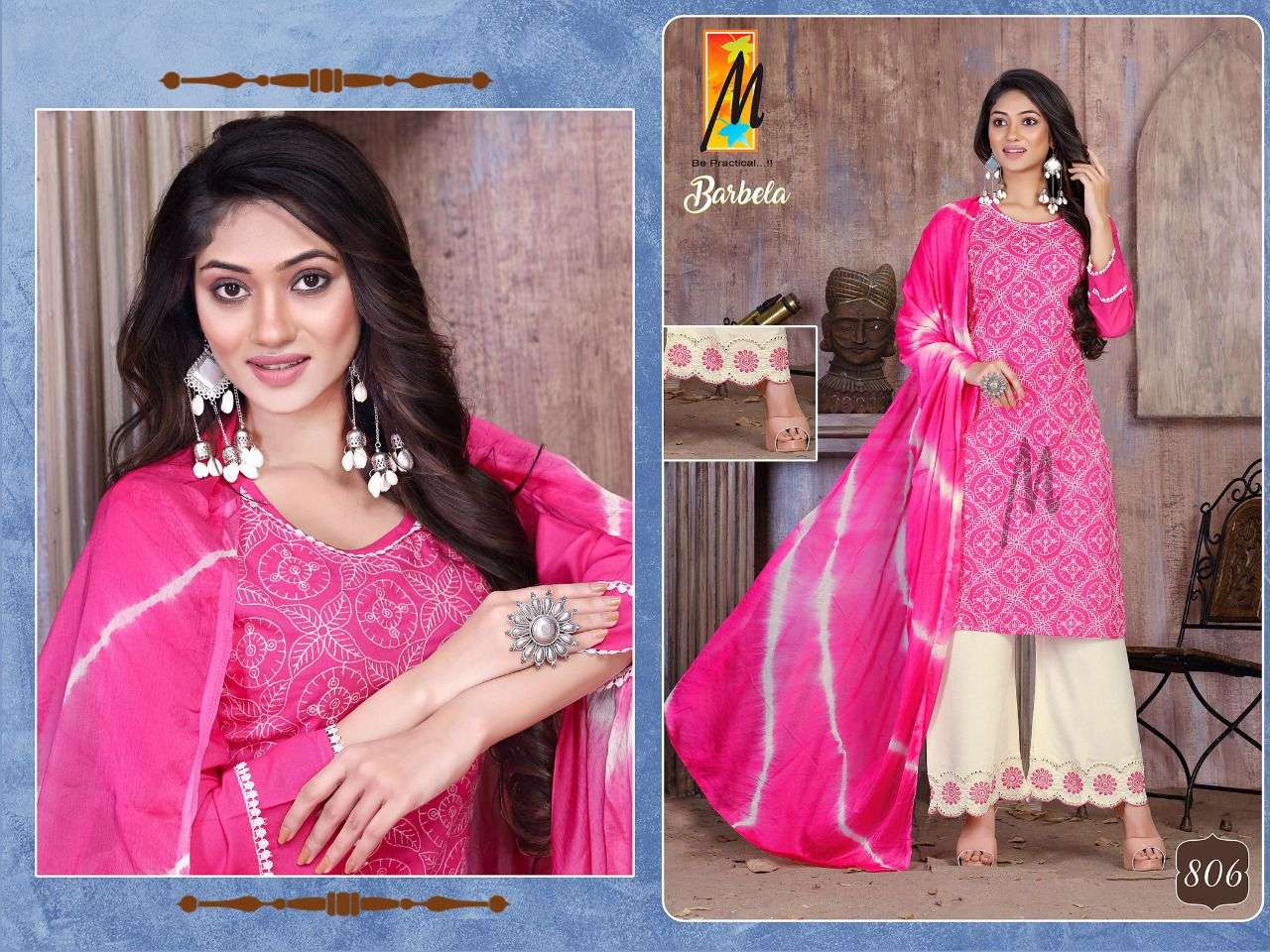 BARBELA BY MASTER 801 TO 808 SERIES BEAUTIFUL SUITS COLORFUL STYLISH FANCY CASUAL WEAR & ETHNIC WEAR RAYON WITH WORK DRESSES AT WHOLESALE PRICE
