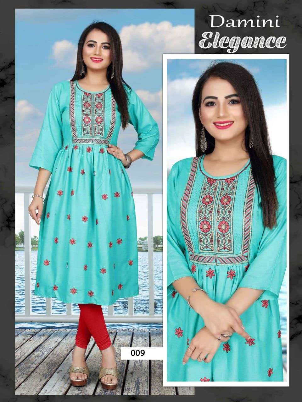 DAMINI BY AAGYA 001 TO 010 SERIES DESIGNER STYLISH FANCY COLORFUL BEAUTIFUL PARTY WEAR & ETHNIC WEAR COLLECTION RAYON EMBROIDERY KURTIS AT WHOLESALE PRICE