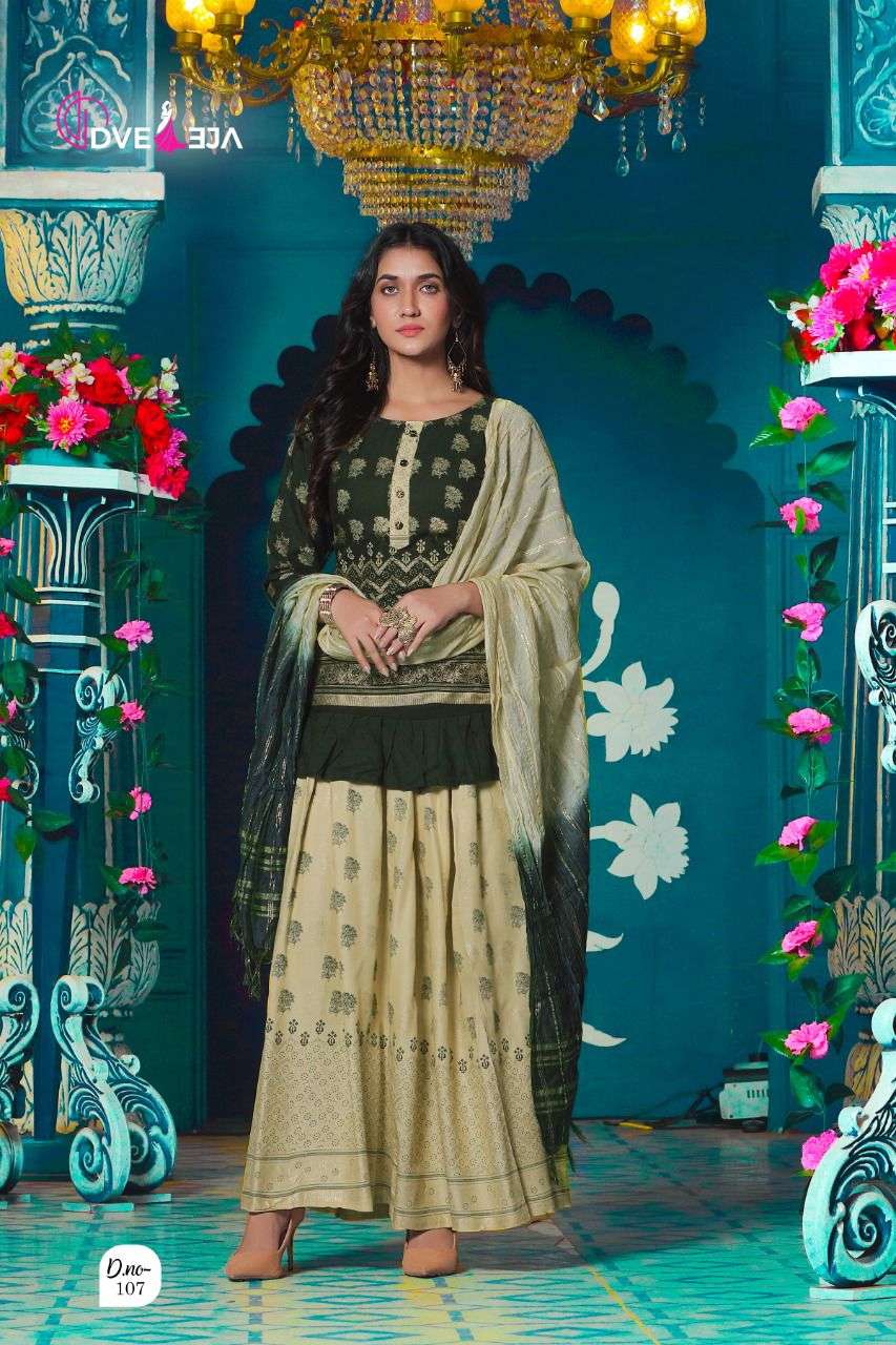 VINTAGE BY DVEEJA 101 TO 108 SERIES BEAUTIFUL SUITS COLORFUL STYLISH FANCY CASUAL WEAR & ETHNIC WEAR RAYON FOIL PRINT DRESSES AT WHOLESALE PRICE