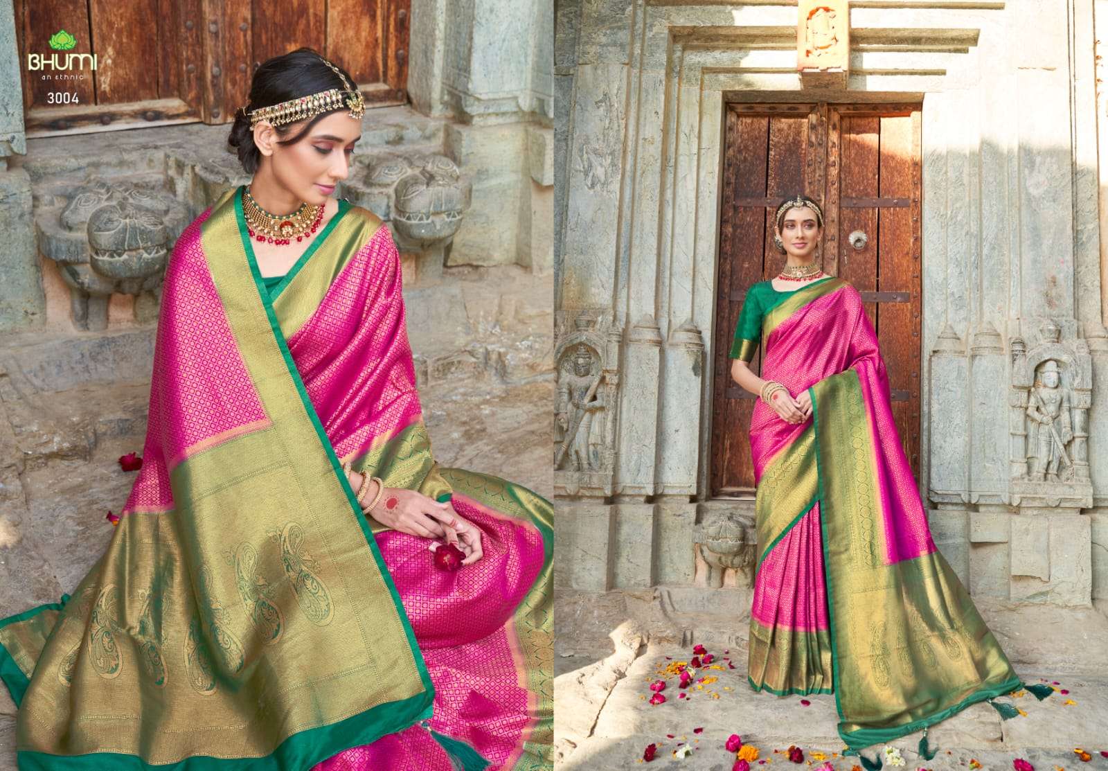 BHUMI 3001 SERIES BY BHUMI 3001 TO 3011 SERIES INDIAN TRADITIONAL WEAR COLLECTION BEAUTIFUL STYLISH FANCY COLORFUL PARTY WEAR & OCCASIONAL WEAR SOFT SILK SAREES AT WHOLESALE PRICE