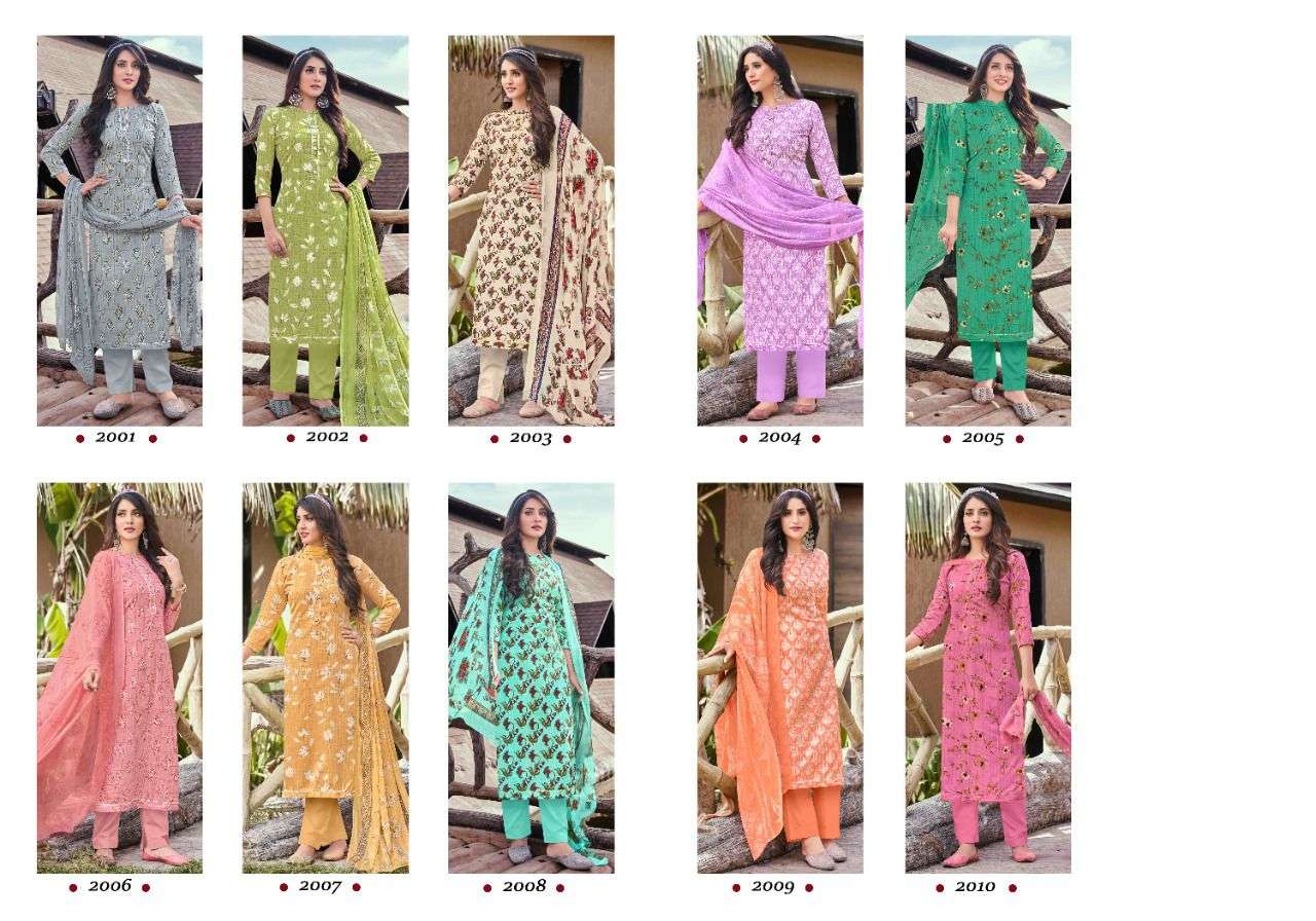 ROSE BY RADHA FAB 2001 TO 2010 SERIES BEAUTIFUL SUITS COLORFUL STYLISH FANCY CASUAL WEAR & ETHNIC WEAR PURE COTTON DIGITAL PRINT DRESSES AT WHOLESALE PRICE