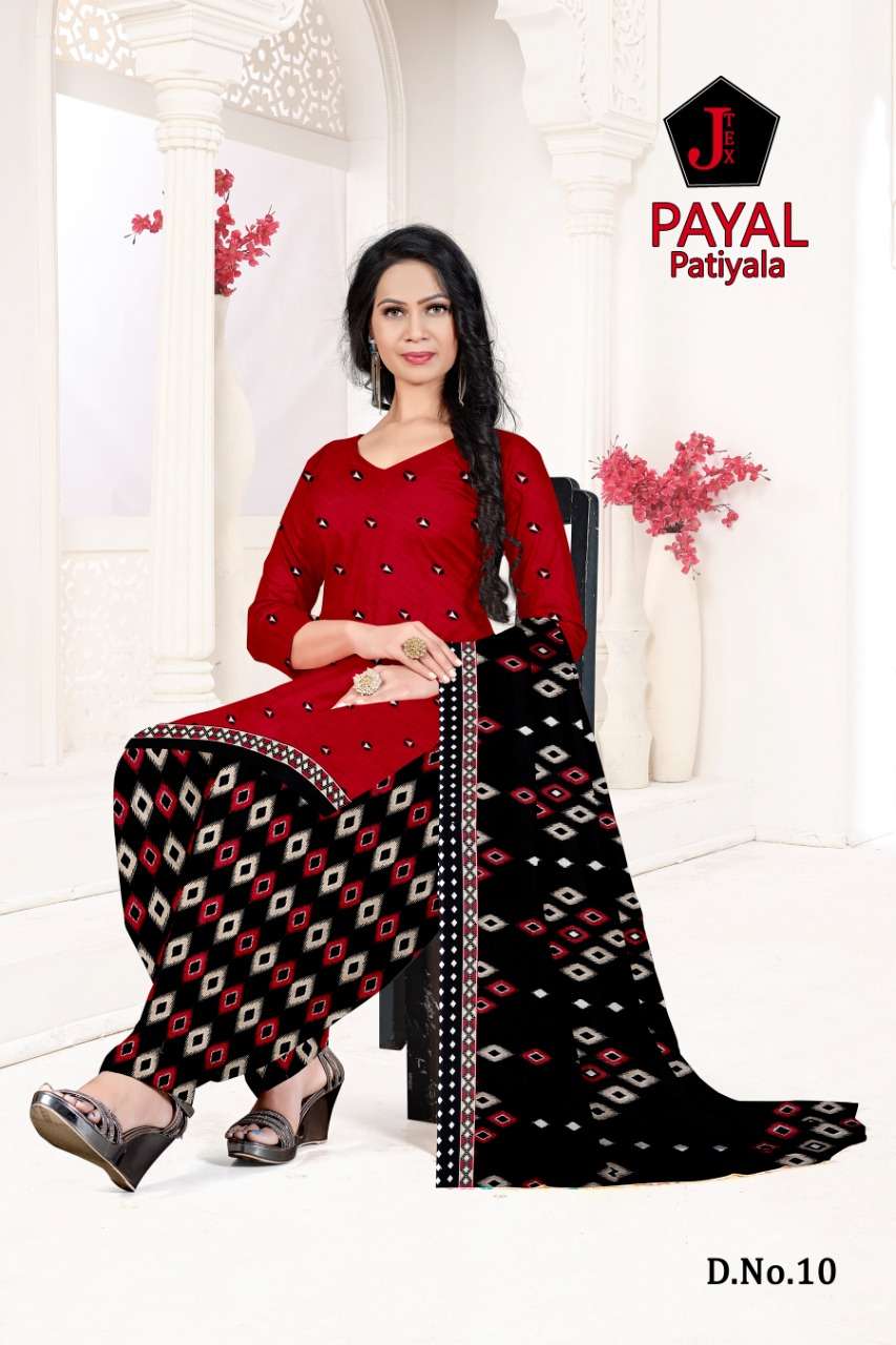 PAYAL PATIYALA BY JT 01 TO 12 SERIES BEAUTIFUL SUITS COLORFUL STYLISH FANCY CASUAL WEAR & ETHNIC WEAR SOFT COTTON DRESSES AT WHOLESALE PRICE
