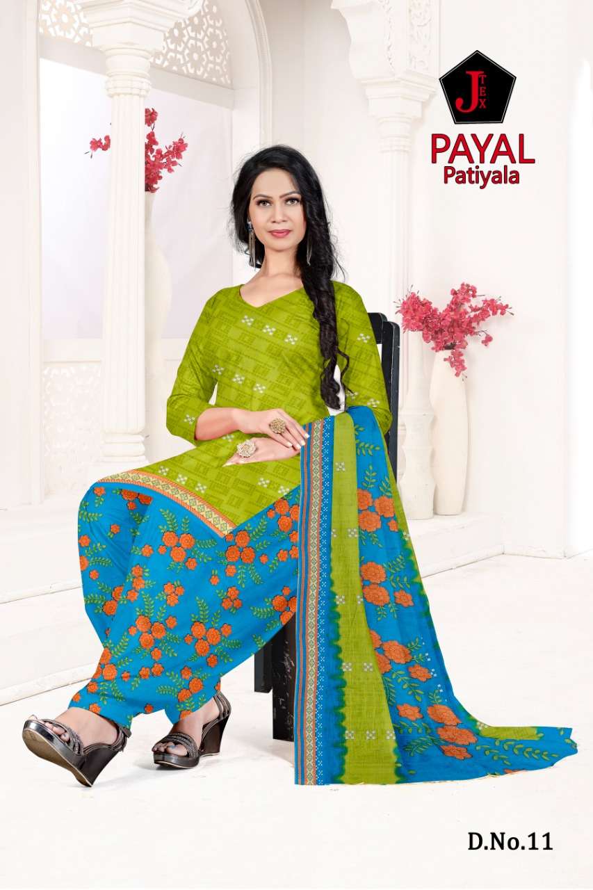 PAYAL PATIYALA BY JT 01 TO 12 SERIES BEAUTIFUL SUITS COLORFUL STYLISH FANCY CASUAL WEAR & ETHNIC WEAR SOFT COTTON DRESSES AT WHOLESALE PRICE