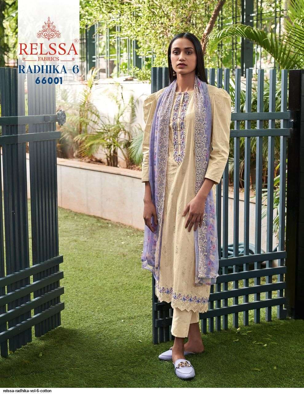 RADHIKA VOL-6 BY RELSSA FABRICS 66001 TO 66006 SERIES BEAUTIFUL SUITS COLORFUL STYLISH FANCY CASUAL WEAR & ETHNIC WEAR PURE COTTON EMBROIDERED DRESSES AT WHOLESALE PRICE