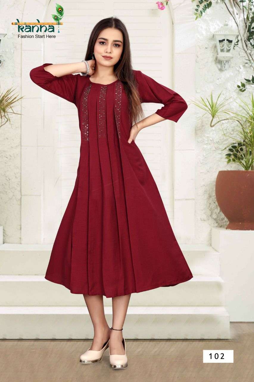 KALYANI BY KANHA 101 TO 108 SERIES DESIGNER STYLISH FANCY COLORFUL BEAUTIFUL PARTY WEAR & ETHNIC WEAR COLLECTION CHINNON KURTIS AT WHOLESALE PRICE