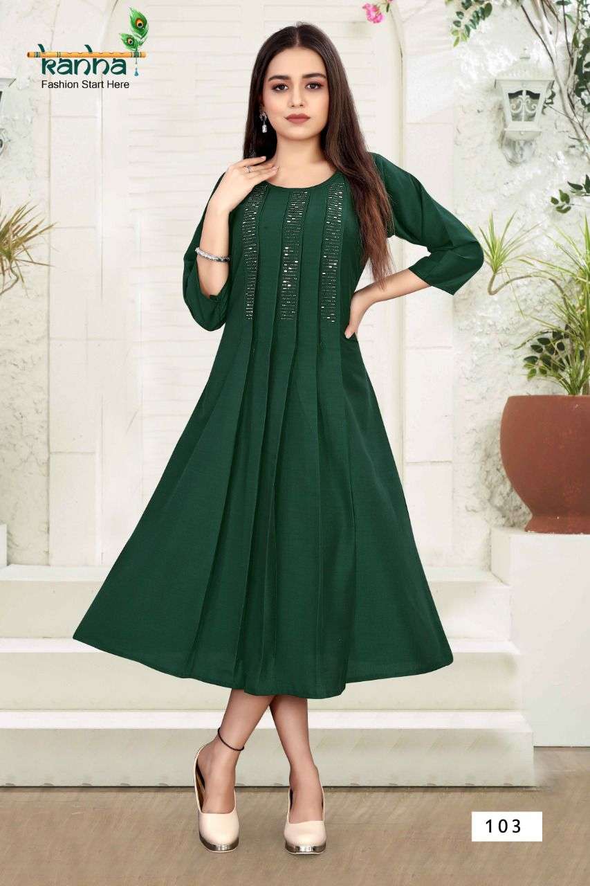KALYANI BY KANHA 101 TO 108 SERIES DESIGNER STYLISH FANCY COLORFUL BEAUTIFUL PARTY WEAR & ETHNIC WEAR COLLECTION CHINNON KURTIS AT WHOLESALE PRICE