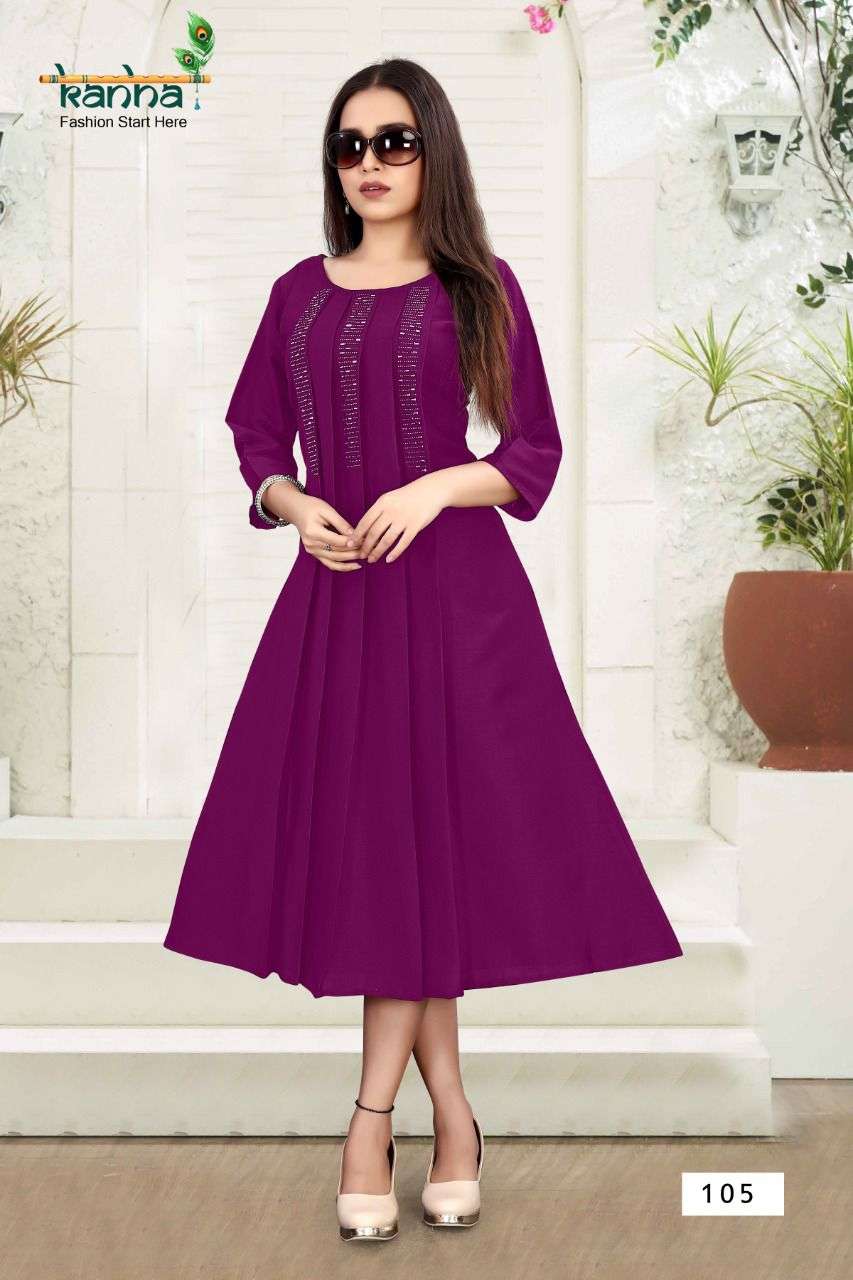 KALYANI BY KANHA 101 TO 108 SERIES DESIGNER STYLISH FANCY COLORFUL BEAUTIFUL PARTY WEAR & ETHNIC WEAR COLLECTION CHINNON KURTIS AT WHOLESALE PRICE