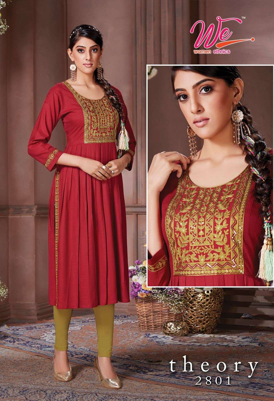 THEORY BY WOMEN ETHNIC 2801 TO 2808 SERIES DESIGNER STYLISH FANCY COLORFUL BEAUTIFUL PARTY WEAR & ETHNIC WEAR COLLECTION RAYON KURTIS AT WHOLESALE PRICE