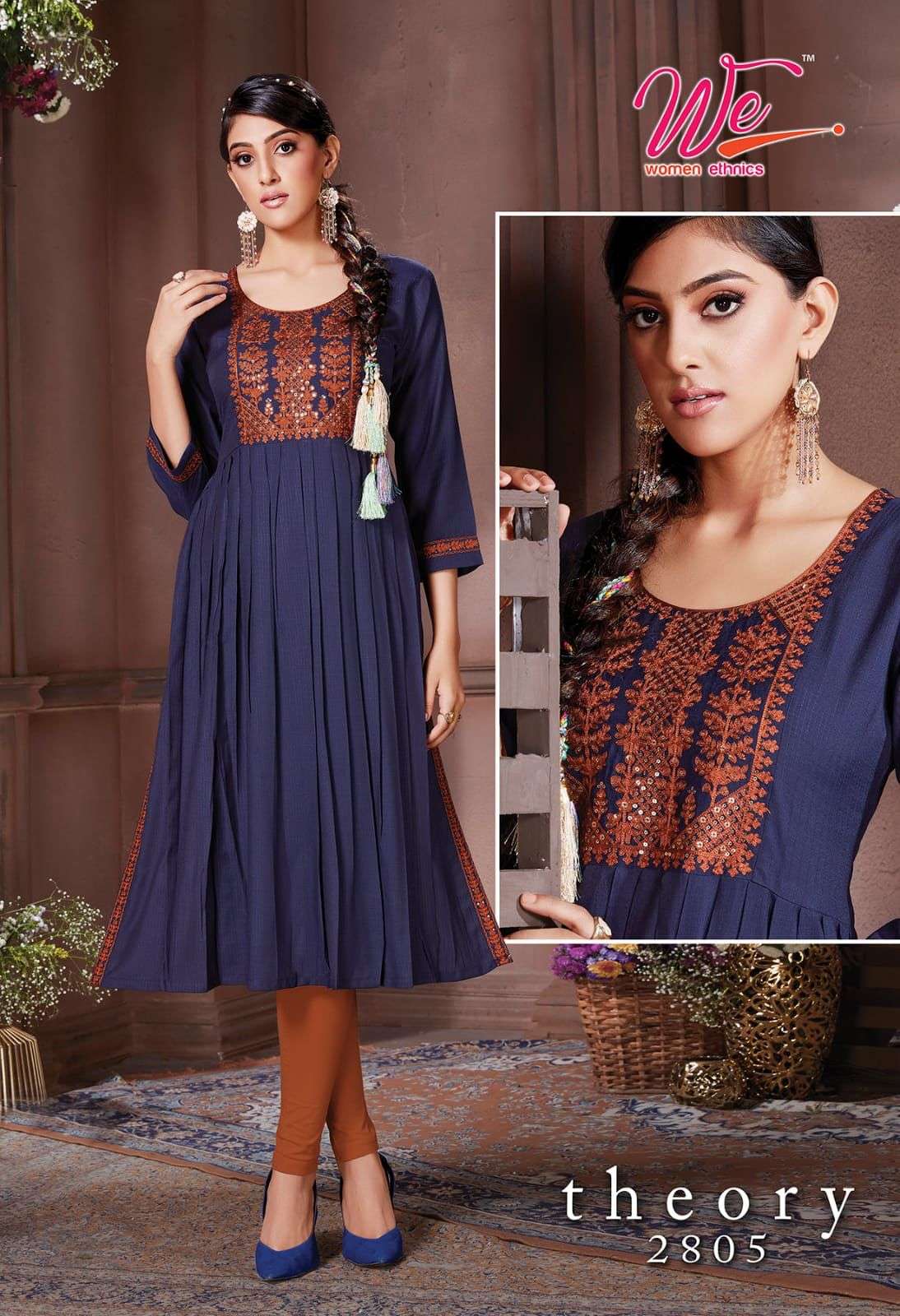 THEORY BY WOMEN ETHNIC 2801 TO 2808 SERIES DESIGNER STYLISH FANCY COLORFUL BEAUTIFUL PARTY WEAR & ETHNIC WEAR COLLECTION RAYON KURTIS AT WHOLESALE PRICE