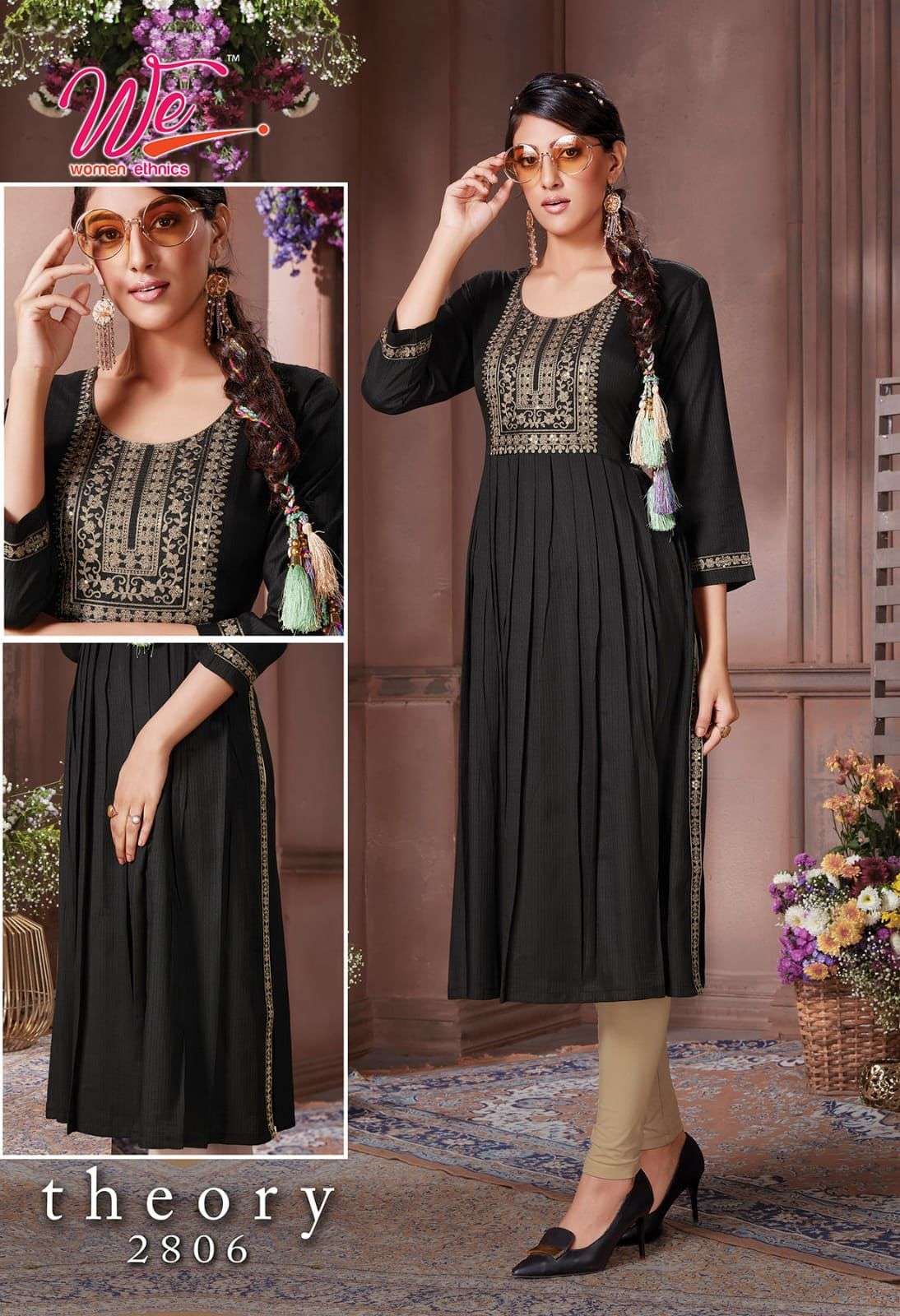 THEORY BY WOMEN ETHNIC 2801 TO 2808 SERIES DESIGNER STYLISH FANCY COLORFUL BEAUTIFUL PARTY WEAR & ETHNIC WEAR COLLECTION RAYON KURTIS AT WHOLESALE PRICE