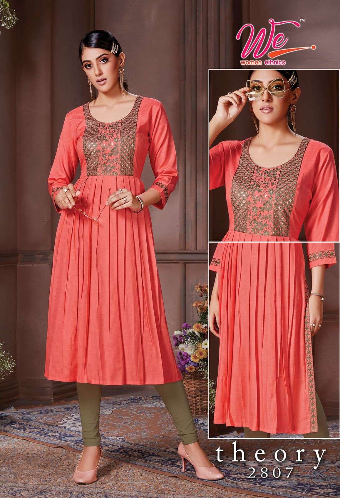 THEORY BY WOMEN ETHNIC 2801 TO 2808 SERIES DESIGNER STYLISH FANCY COLORFUL BEAUTIFUL PARTY WEAR & ETHNIC WEAR COLLECTION RAYON KURTIS AT WHOLESALE PRICE