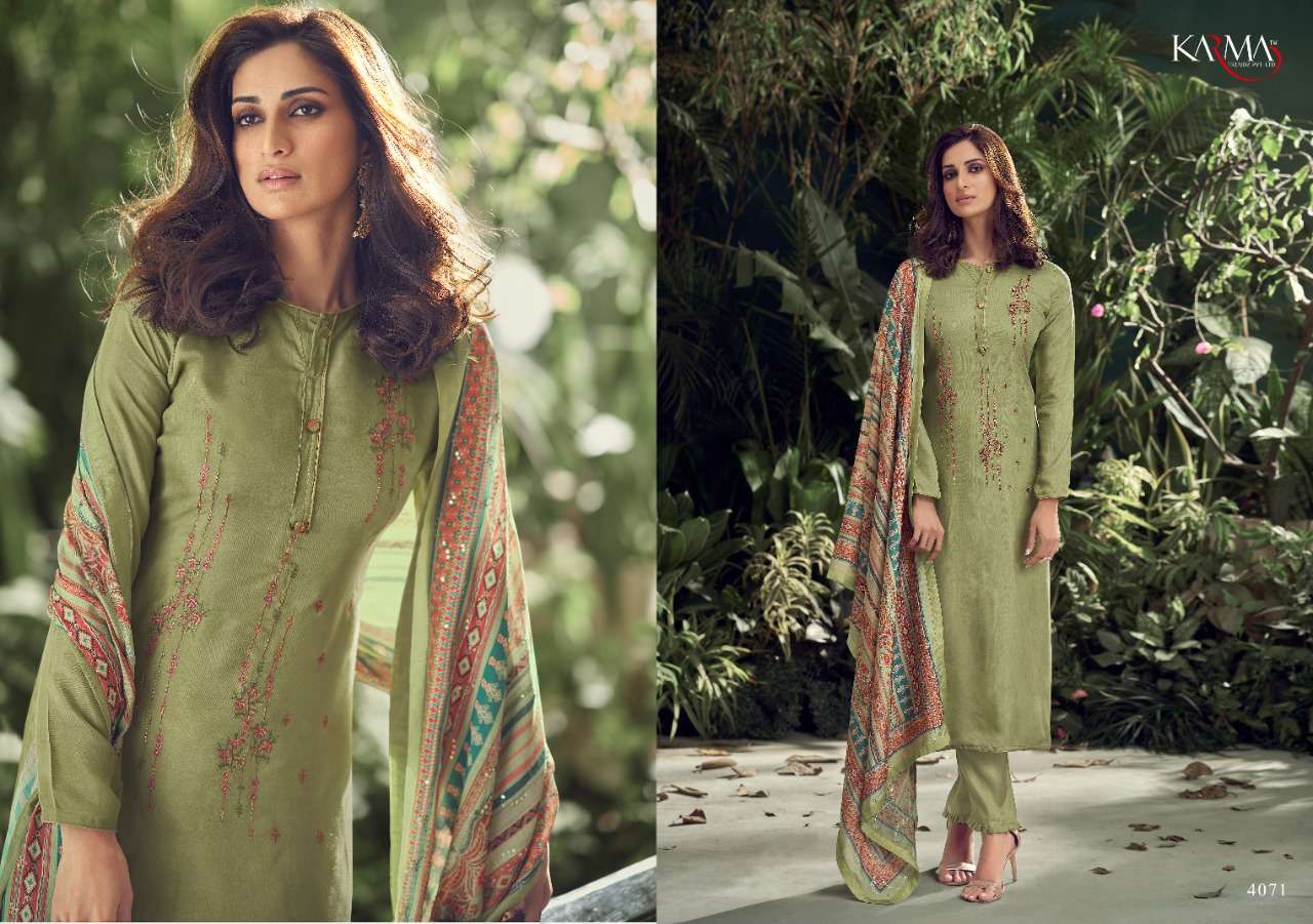 INAYAT VOL-7 BY KARMA TRENDZ 4068 TO 4074 SERIES BEAUTIFUL COLORFUL STYLISH PRETTY PARTY WEAR CASUAL WEAR OCCASIONAL WEAR PURE MUSLIN EMBROIDERED DRESSES AT WHOLESALE PRICE