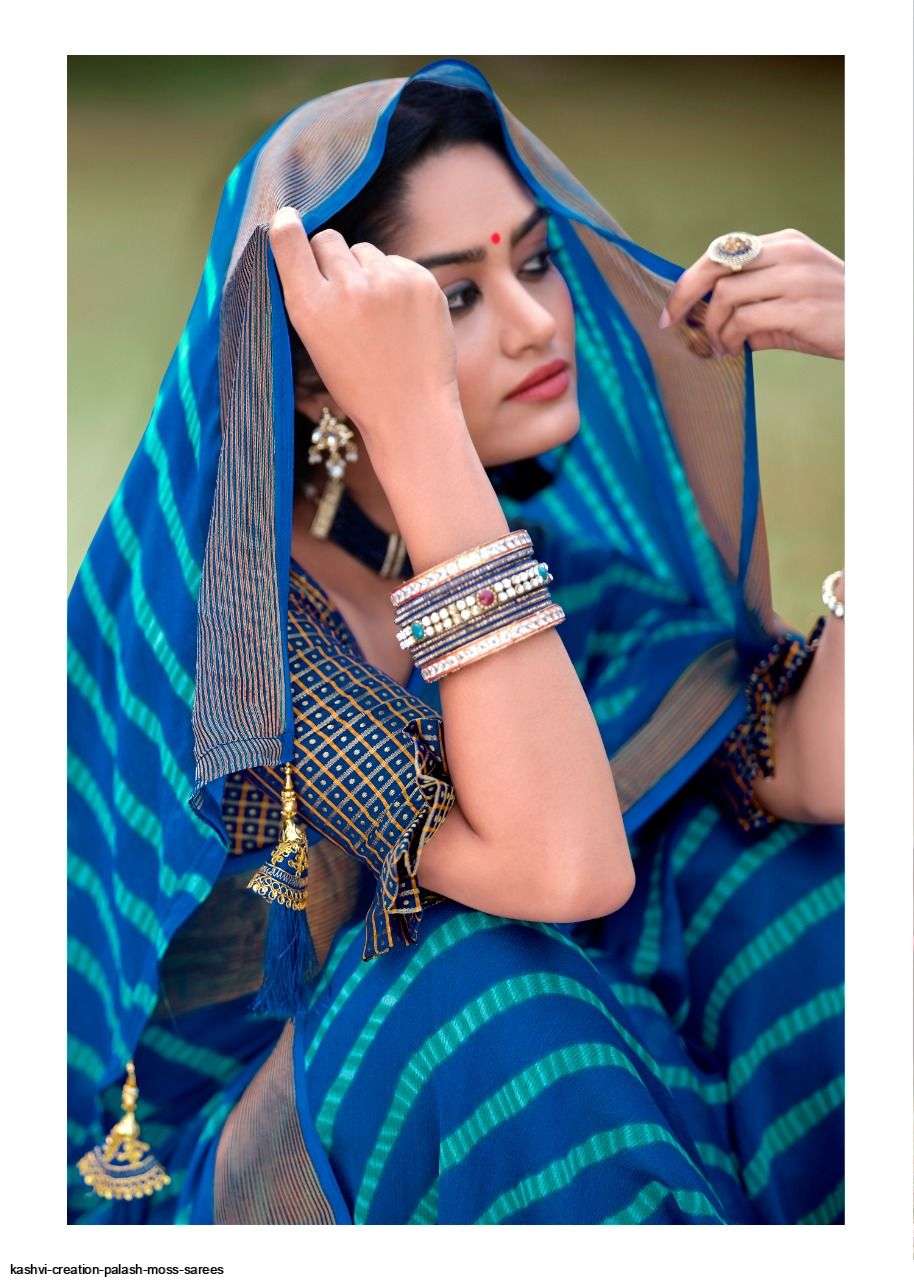 PALASH BY KASHVI CREATION 25001 TO 25010 SERIES INDIAN TRADITIONAL WEAR COLLECTION BEAUTIFUL STYLISH FANCY COLORFUL PARTY WEAR & OCCASIONAL WEAR BUTTERFLY MOSS SAREES AT WHOLESALE PRICE