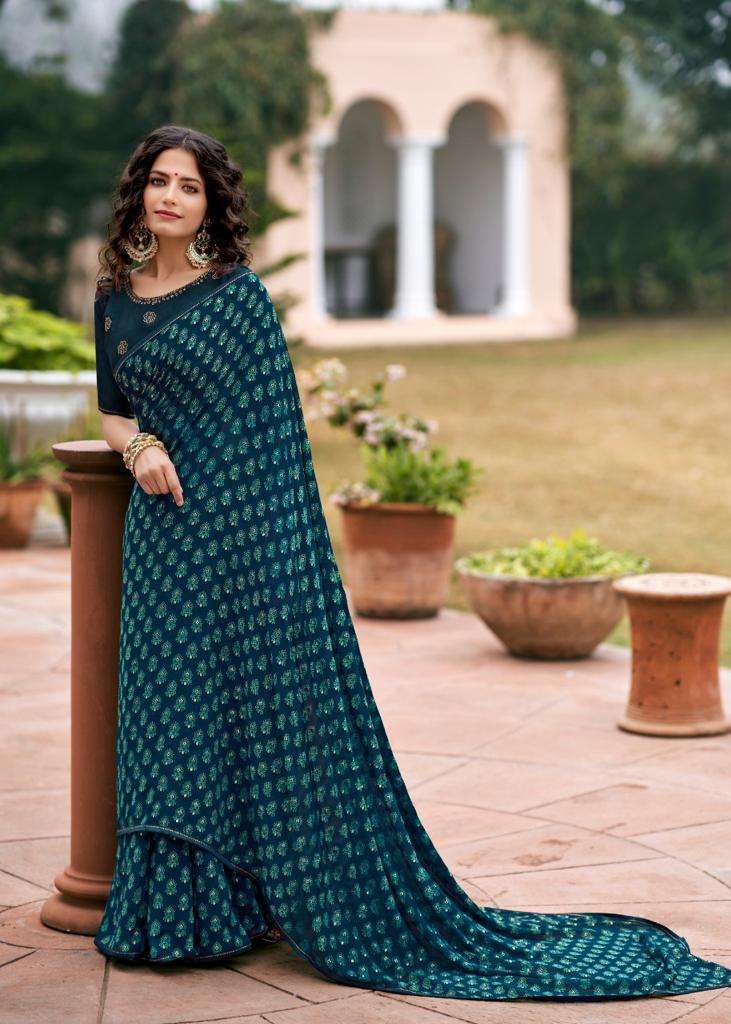KAVYANJALI BY KASHVI CREATION 18001 TO 18010 SERIES INDIAN TRADITIONAL WEAR COLLECTION BEAUTIFUL STYLISH FANCY COLORFUL PARTY WEAR & OCCASIONAL WEAR GEORGETTE SAREES AT WHOLESALE PRICE