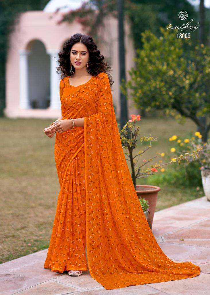 KAVYANJALI BY KASHVI CREATION 18001 TO 18010 SERIES INDIAN TRADITIONAL WEAR COLLECTION BEAUTIFUL STYLISH FANCY COLORFUL PARTY WEAR & OCCASIONAL WEAR GEORGETTE SAREES AT WHOLESALE PRICE