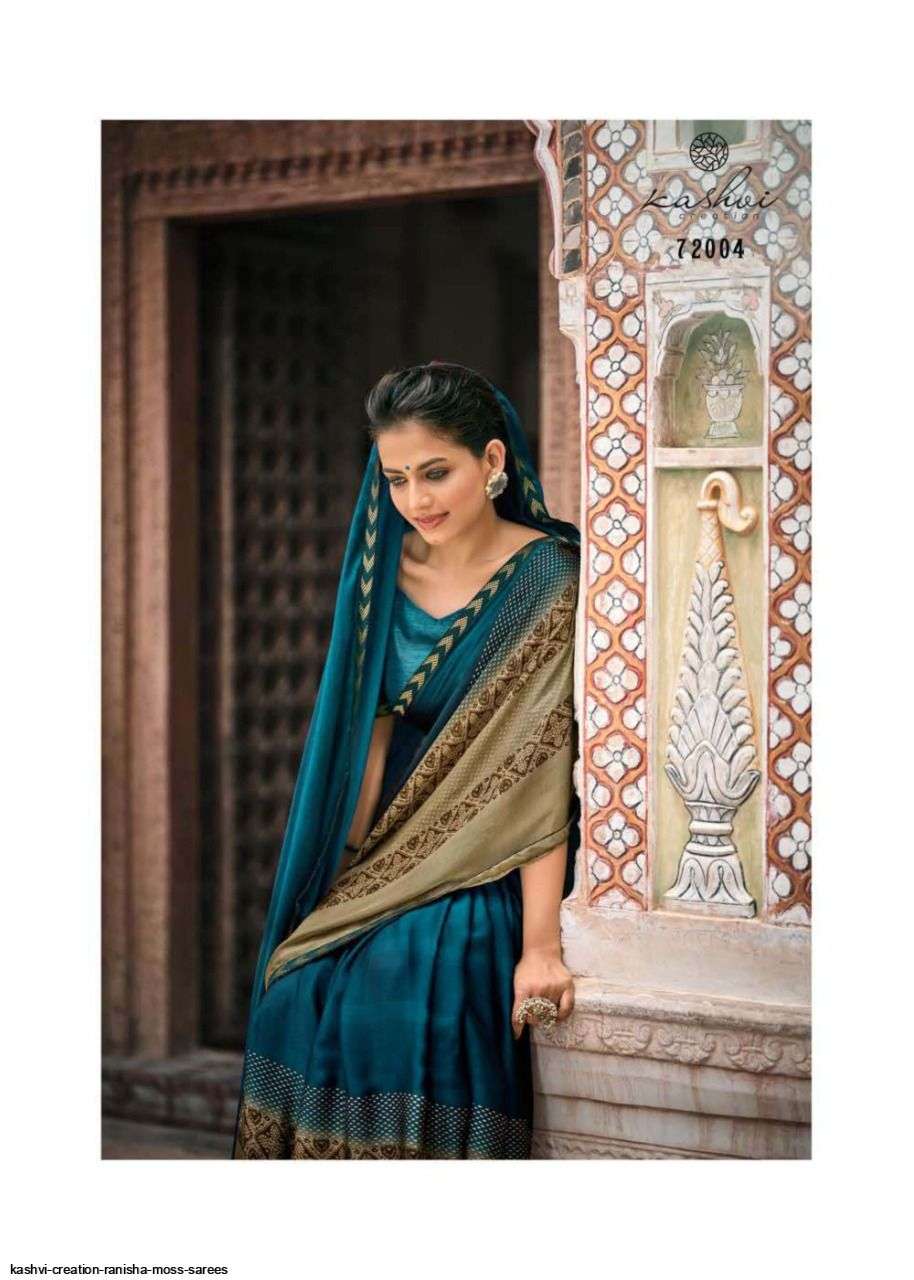 RANISHA BY KASHVI CREATION 72001 TO 72010 SERIES INDIAN TRADITIONAL WEAR COLLECTION BEAUTIFUL STYLISH FANCY COLORFUL PARTY WEAR & OCCASIONAL WEAR FANCY SAREES AT WHOLESALE PRICE