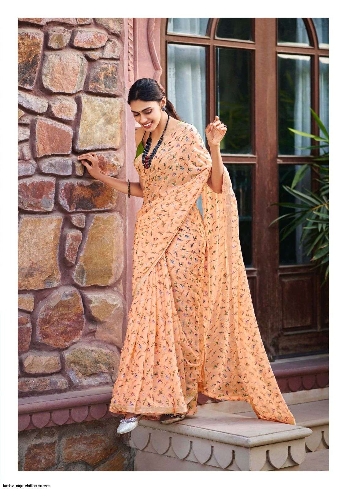 NIRJA BY KASHVI CREATION 9801 TO 9810 SERIES INDIAN TRADITIONAL WEAR COLLECTION BEAUTIFUL STYLISH FANCY COLORFUL PARTY WEAR & OCCASIONAL WEAR CHIFFON SAREES AT WHOLESALE PRICE