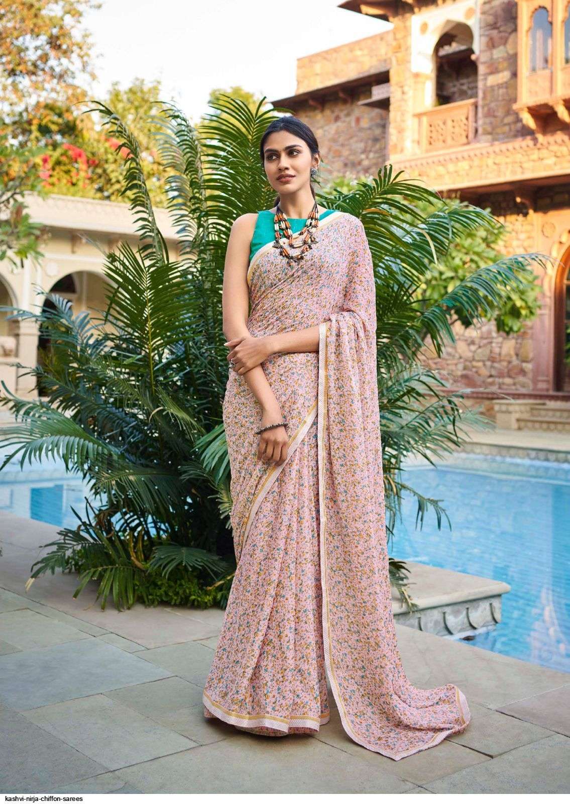 NIRJA BY KASHVI CREATION 9801 TO 9810 SERIES INDIAN TRADITIONAL WEAR COLLECTION BEAUTIFUL STYLISH FANCY COLORFUL PARTY WEAR & OCCASIONAL WEAR CHIFFON SAREES AT WHOLESALE PRICE