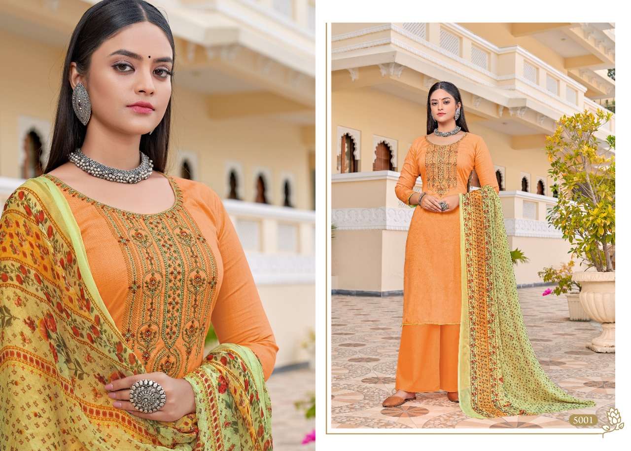 NAZMA BY 7 CLOUDS 5001 TO 5008 SERIES BEAUTIFUL SUITS COLORFUL STYLISH FANCY CASUAL WEAR & ETHNIC WEAR PURE JAM DIGITAL PRINT DRESSES AT WHOLESALE PRICE