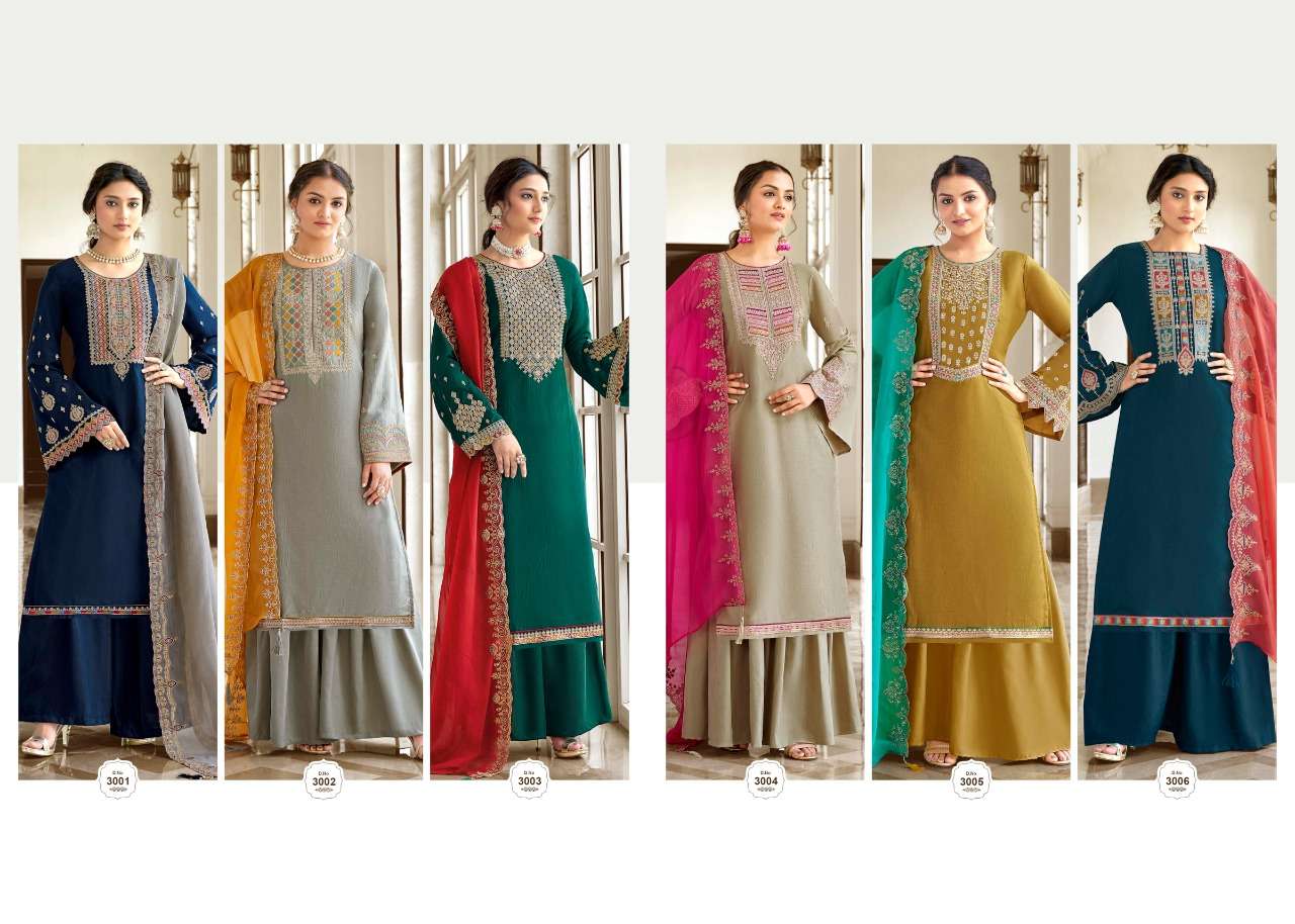 REHNUMA VOL-3 BY ZSM 3001 TO 3006 SERIES BEAUTIFUL STYLISH SHARARA SUITS FANCY COLORFUL CASUAL WEAR & ETHNIC WEAR & READY TO WEAR COTTON SILK EMBROIDERED DRESSES AT WHOLESALE PRICE