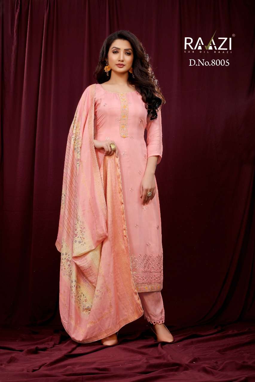 MISRI BY RAMA FASHION 8001 TO 8008 SERIES BEAUTIFUL SUITS COLORFUL STYLISH FANCY CASUAL WEAR & ETHNIC WEAR PURE MUSLIN EMBROIDERED DRESSES AT WHOLESALE PRICE
