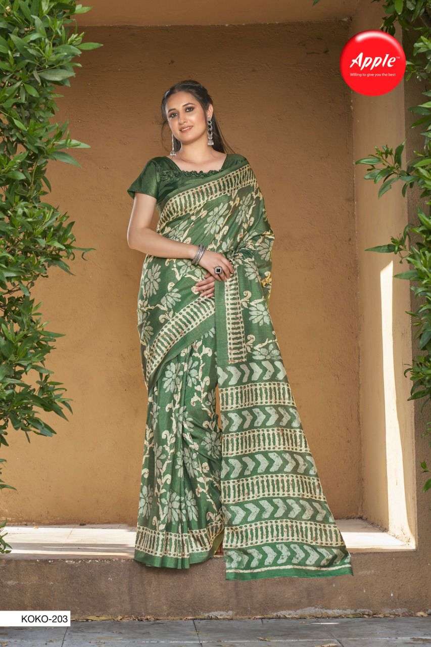 KOKO VOL-2 BY APPLE 201 TO 212 SERIES INDIAN TRADITIONAL WEAR COLLECTION BEAUTIFUL STYLISH FANCY COLORFUL PARTY WEAR & OCCASIONAL WEAR DOLA SILK SAREES AT WHOLESALE PRICE