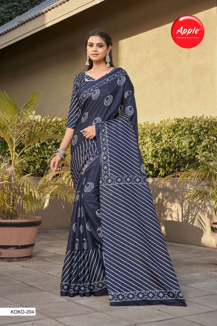 KOKO VOL-2 BY APPLE 201 TO 212 SERIES INDIAN TRADITIONAL WEAR COLLECTION BEAUTIFUL STYLISH FANCY COLORFUL PARTY WEAR & OCCASIONAL WEAR DOLA SILK SAREES AT WHOLESALE PRICE