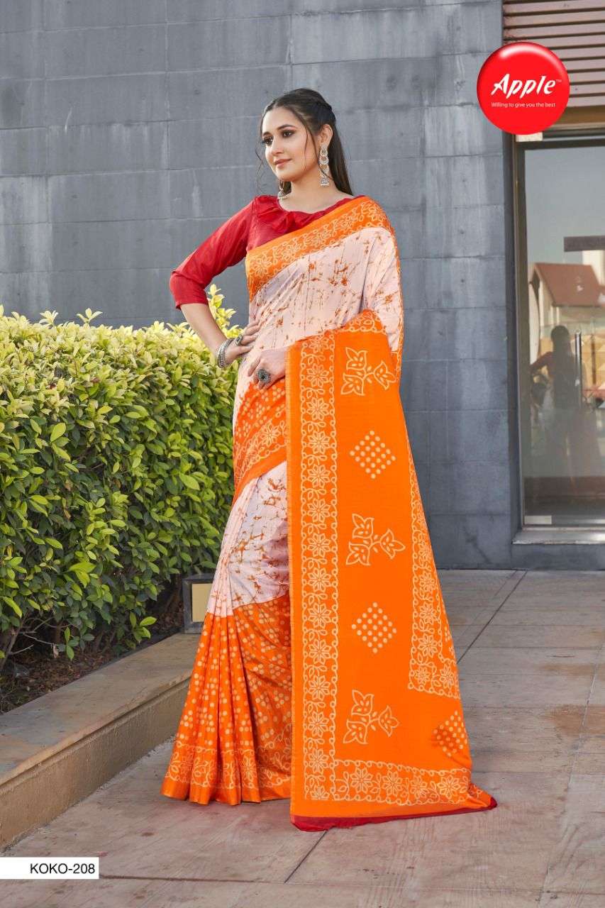 KOKO VOL-2 BY APPLE 201 TO 212 SERIES INDIAN TRADITIONAL WEAR COLLECTION BEAUTIFUL STYLISH FANCY COLORFUL PARTY WEAR & OCCASIONAL WEAR DOLA SILK SAREES AT WHOLESALE PRICE
