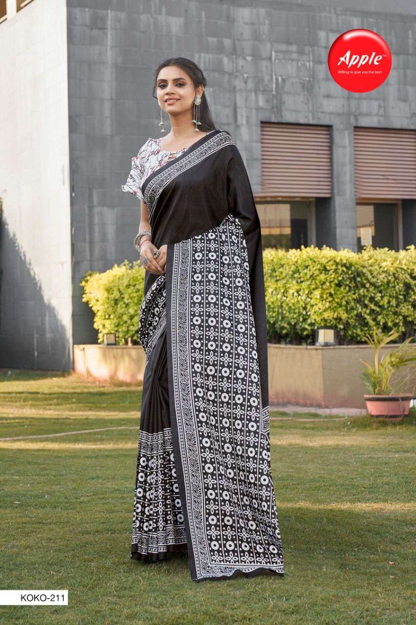 KOKO VOL-2 BY APPLE 201 TO 212 SERIES INDIAN TRADITIONAL WEAR COLLECTION BEAUTIFUL STYLISH FANCY COLORFUL PARTY WEAR & OCCASIONAL WEAR DOLA SILK SAREES AT WHOLESALE PRICE