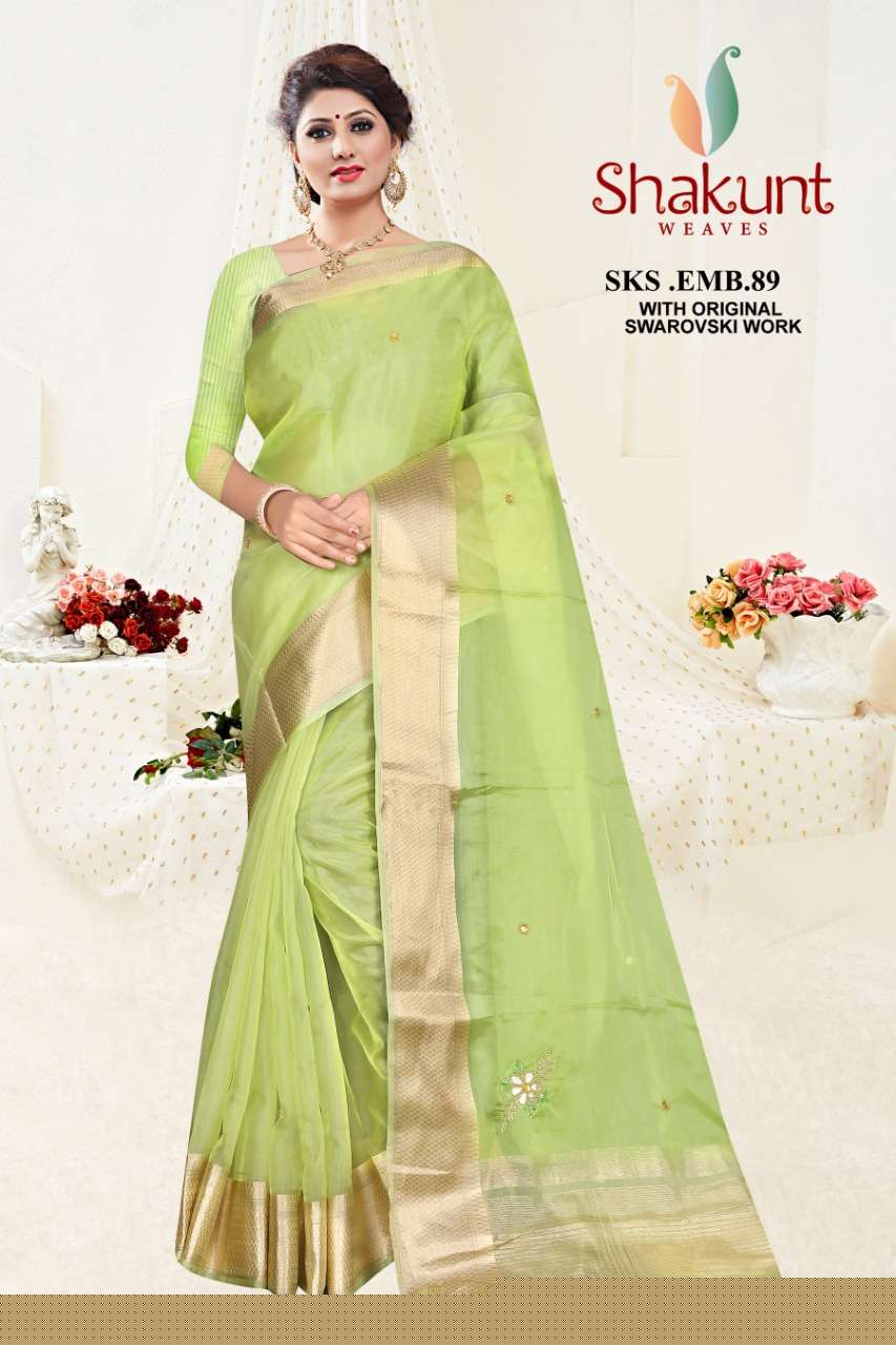 SKS-89 BY SHAKUNT 89-A TO 89-E SERIES INDIAN TRADITIONAL WEAR COLLECTION BEAUTIFUL STYLISH FANCY COLORFUL PARTY WEAR & OCCASIONAL WEAR FANCY SAREES AT WHOLESALE PRICE