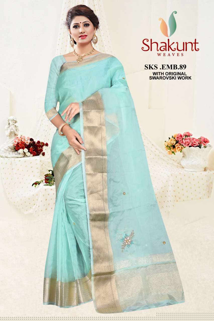 SKS-89 BY SHAKUNT 89-A TO 89-E SERIES INDIAN TRADITIONAL WEAR COLLECTION BEAUTIFUL STYLISH FANCY COLORFUL PARTY WEAR & OCCASIONAL WEAR FANCY SAREES AT WHOLESALE PRICE