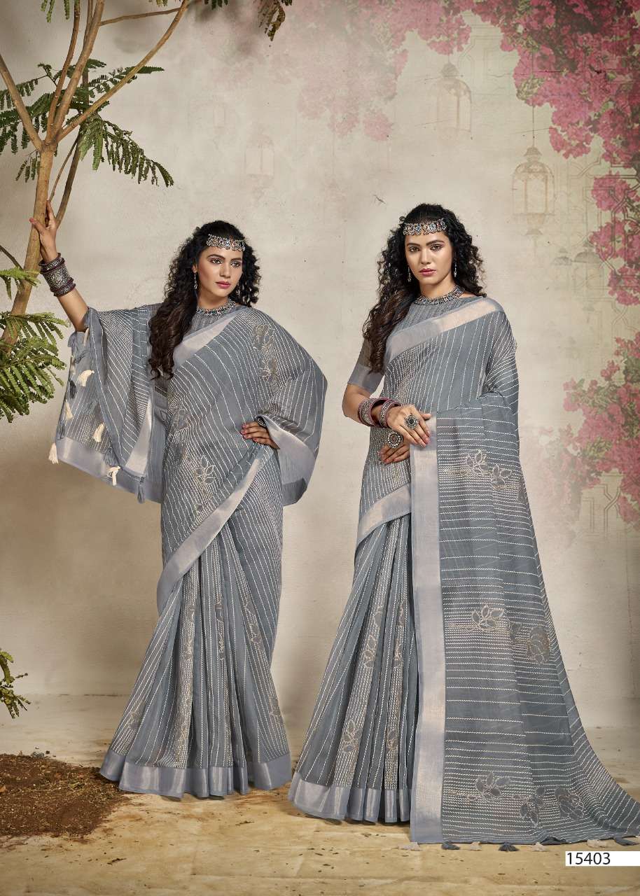 MIRROR BY TRIVENI 15401 TO 15408 SERIES INDIAN TRADITIONAL WEAR COLLECTION BEAUTIFUL STYLISH FANCY COLORFUL PARTY WEAR & OCCASIONAL WEAR COTTON PRINT SAREES AT WHOLESALE PRICE