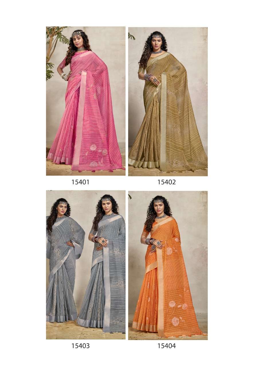 MIRROR BY TRIVENI 15401 TO 15408 SERIES INDIAN TRADITIONAL WEAR COLLECTION BEAUTIFUL STYLISH FANCY COLORFUL PARTY WEAR & OCCASIONAL WEAR COTTON PRINT SAREES AT WHOLESALE PRICE