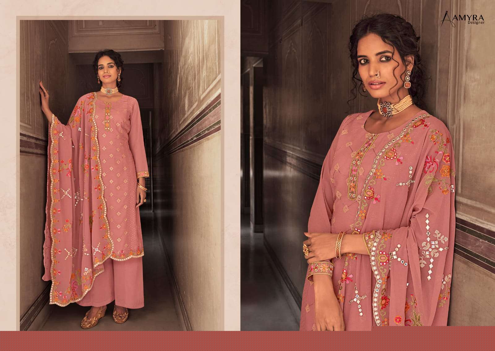 Dream By Amyra Designer 101 To 104 Series Beautiful Suits Colorful Stylish Fancy Casual Wear & Ethnic Wear Heavy Georgette Embroidered Dresses At Wholesale Price