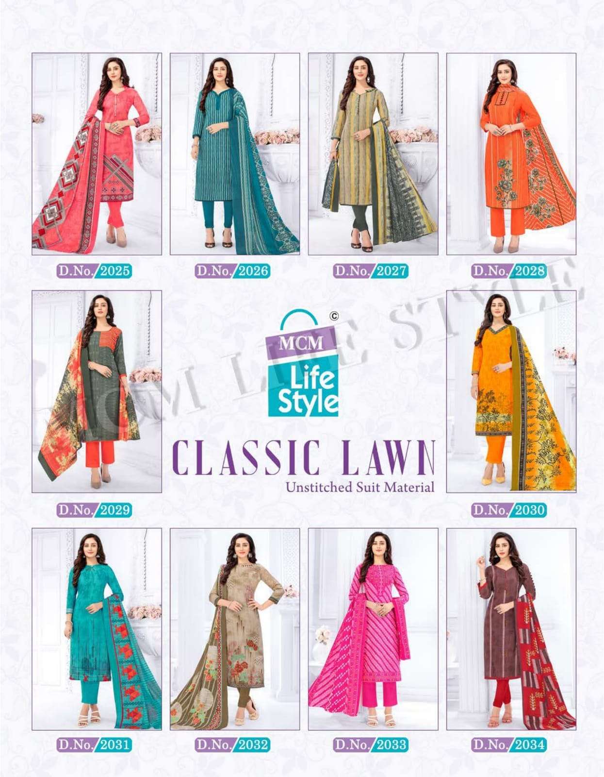 CLASSIC LAWN BY MCM LIFESTYLE 2025 TO 2034 SERIES BEAUTIFUL SUITS COLORFUL STYLISH FANCY CASUAL WEAR & ETHNIC WEAR COTTON PRINT DRESSES AT WHOLESALE PRICE