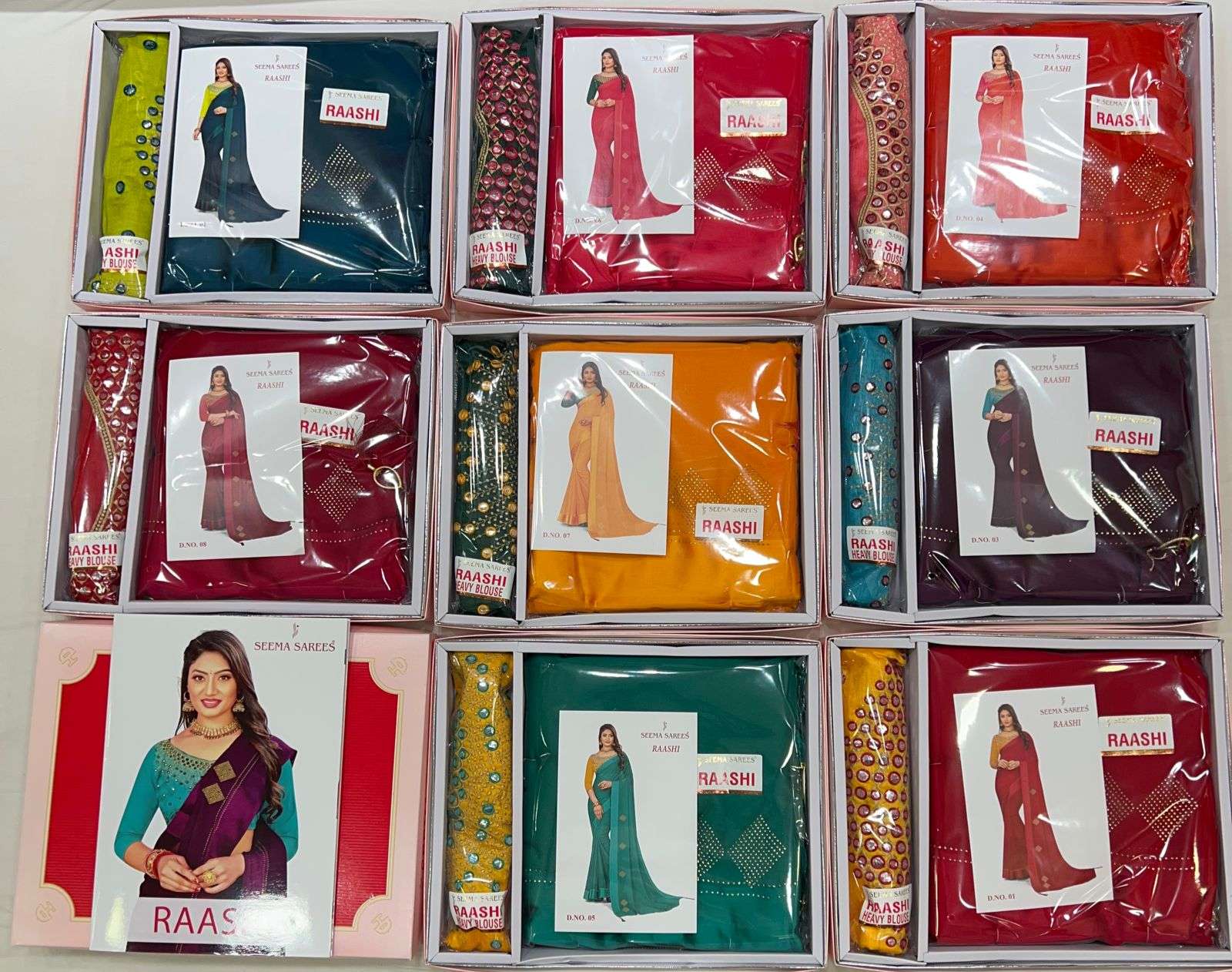 RAAASHI BY SEEMA SAREES 1001 TO 1008 SERIES INDIAN TRADITIONAL WEAR COLLECTION BEAUTIFUL STYLISH FANCY COLORFUL PARTY WEAR & OCCASIONAL WEAR SATIN SAREES AT WHOLESALE