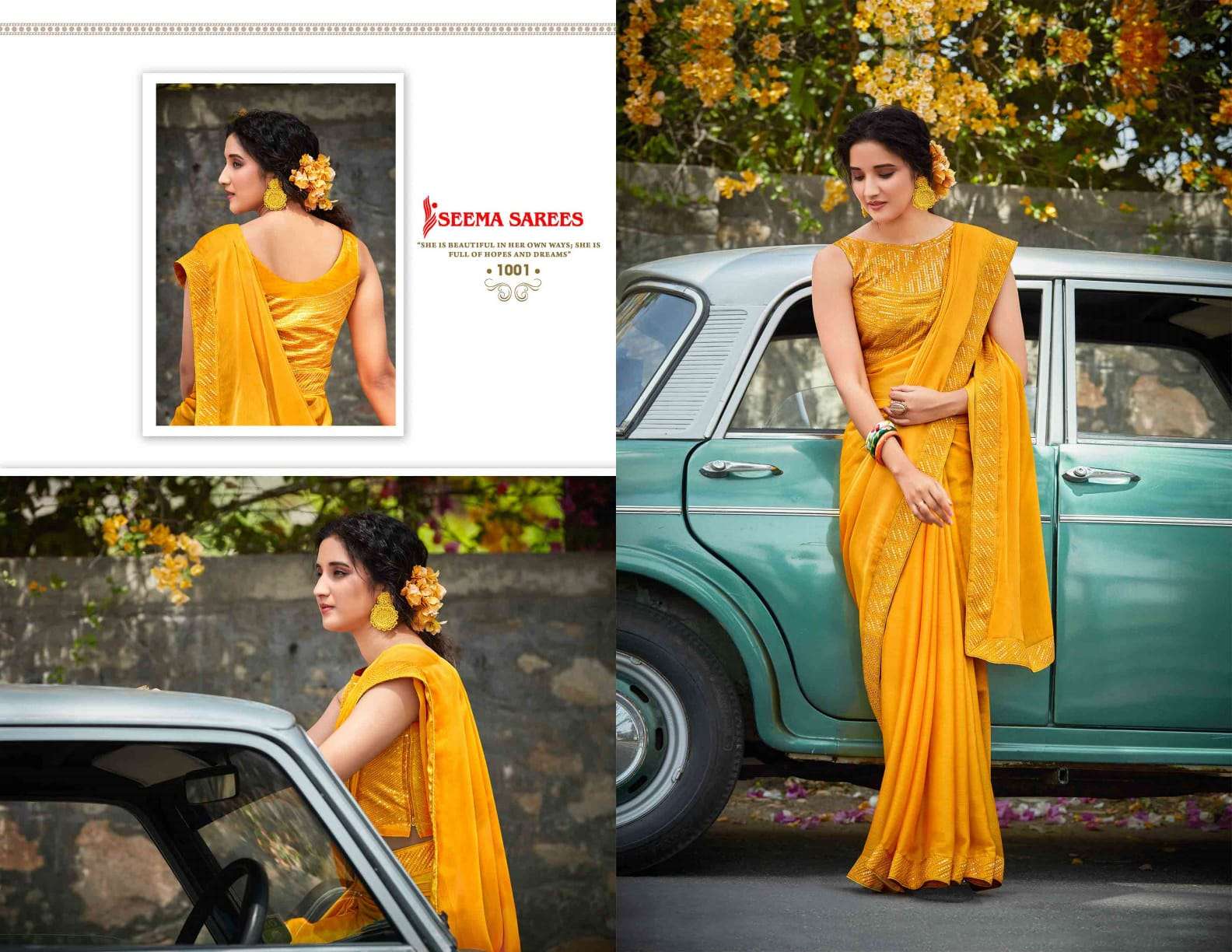 KESARIBAI PANNALAL BY SEEMA SAREES 1001 TO 1008 SERIES INDIAN TRADITIONAL WEAR COLLECTION BEAUTIFUL STYLISH FANCY COLORFUL PARTY WEAR & OCCASIONAL WEAR MOSS CHIFFON SAREES AT WHOLESALE