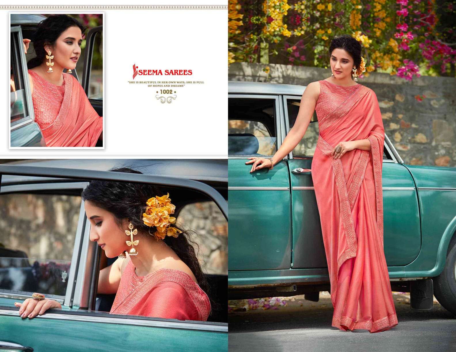 KESARIBAI PANNALAL BY SEEMA SAREES 1001 TO 1008 SERIES INDIAN TRADITIONAL WEAR COLLECTION BEAUTIFUL STYLISH FANCY COLORFUL PARTY WEAR & OCCASIONAL WEAR MOSS CHIFFON SAREES AT WHOLESALE
