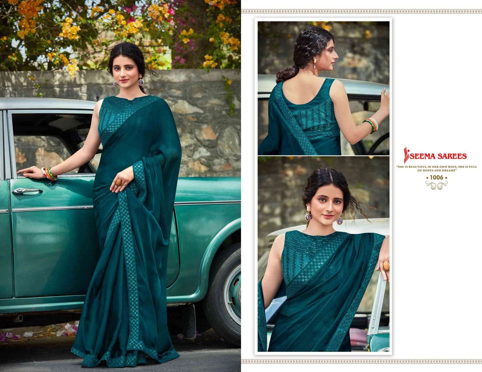 KESARIBAI PANNALAL BY SEEMA SAREES 1001 TO 1008 SERIES INDIAN TRADITIONAL WEAR COLLECTION BEAUTIFUL STYLISH FANCY COLORFUL PARTY WEAR & OCCASIONAL WEAR MOSS CHIFFON SAREES AT WHOLESALE