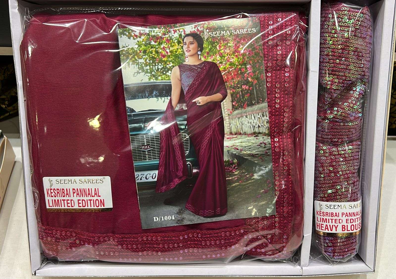 KESARIBAI PANNALAL BY SEEMA SAREES 1001 TO 1008 SERIES INDIAN TRADITIONAL WEAR COLLECTION BEAUTIFUL STYLISH FANCY COLORFUL PARTY WEAR & OCCASIONAL WEAR MOSS CHIFFON SAREES AT WHOLESALE