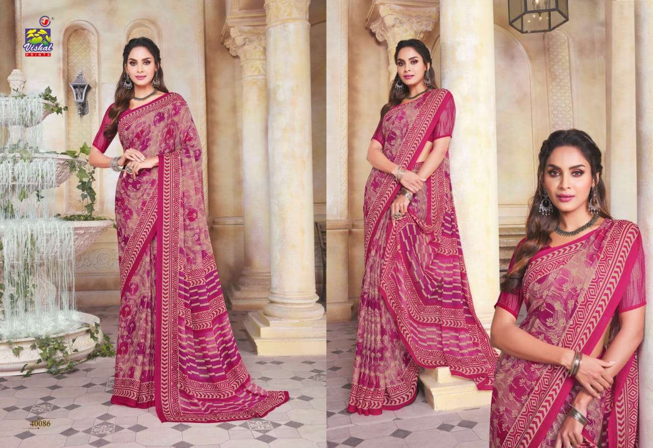 SHANAYA BY VISHAL PRINTS 40086 TO 40097 SERIES INDIAN TRADITIONAL WEAR COLLECTION BEAUTIFUL STYLISH FANCY COLORFUL PARTY WEAR & OCCASIONAL WEAR MOSS SAREES AT WHOLESALE PRICE
