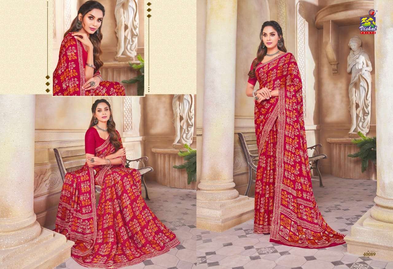 SHANAYA BY VISHAL PRINTS 40086 TO 40097 SERIES INDIAN TRADITIONAL WEAR COLLECTION BEAUTIFUL STYLISH FANCY COLORFUL PARTY WEAR & OCCASIONAL WEAR MOSS SAREES AT WHOLESALE PRICE