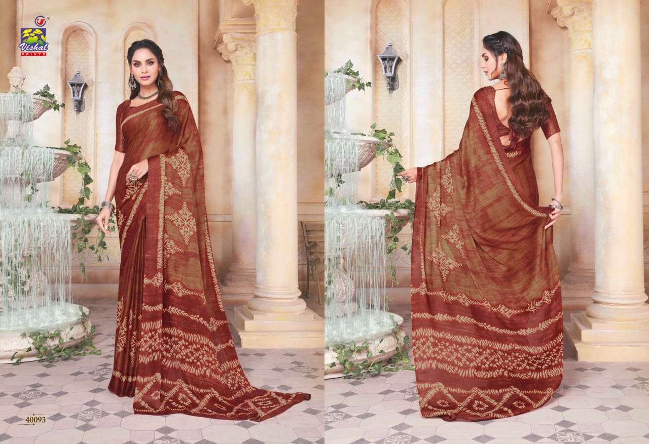 SHANAYA BY VISHAL PRINTS 40086 TO 40097 SERIES INDIAN TRADITIONAL WEAR COLLECTION BEAUTIFUL STYLISH FANCY COLORFUL PARTY WEAR & OCCASIONAL WEAR MOSS SAREES AT WHOLESALE PRICE